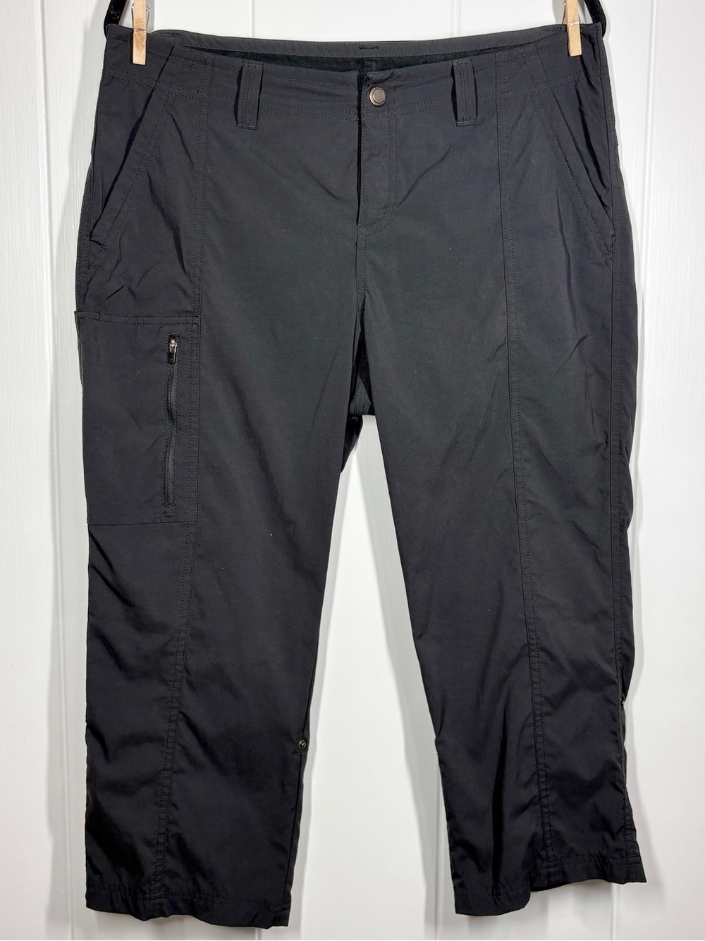 Royal Robbins Discovery III Cropped Pants Size 10 Black Outdoors Travel